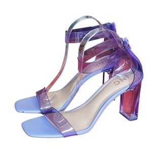 INC International Concepts Women's Translucent Purple Strap Jelly Heeled Sandals